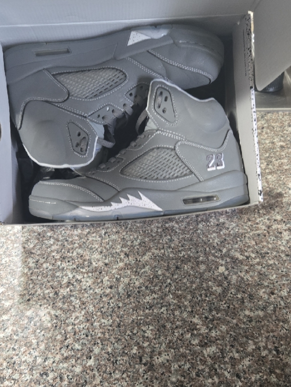 Jordan Grey High-Top Sneakers with White Accent - Picture 4 of 5